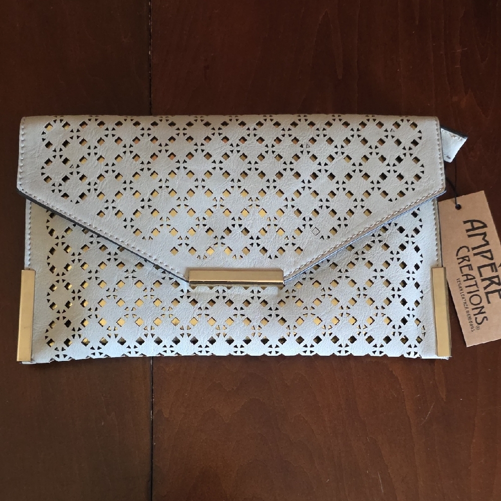 Ampere Creations The Ana laser-cut vegan leather messenger clutch